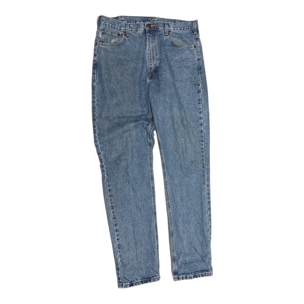 Carhartt Jeans 38X36 Medium Blue Sturdy Denim Traditional Fit Tall Men FLAW
